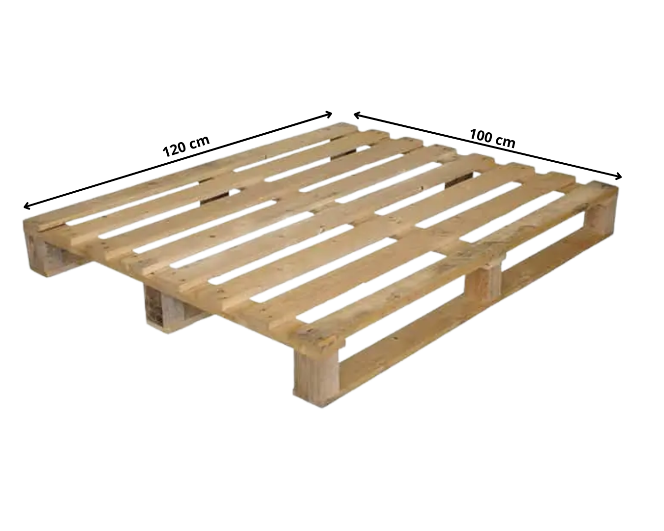Blokpallet 120 x 100 cm – sterke houten pallet voor zware ladingen en opslag